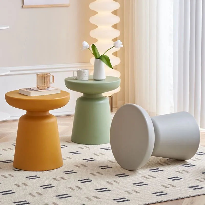 Nordic Matte Side Table - Round ABS Stool Compact