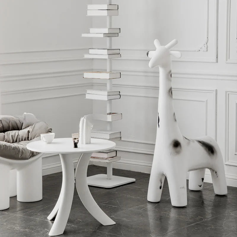 Giraffe Stool Ottoman - Retro Style Fabric Seat