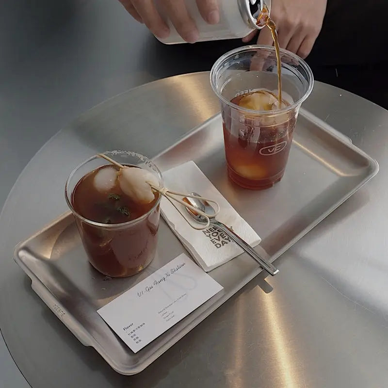 Stainless Steel Serving Plate - Durable 304 Tray For Coffee & Snacks