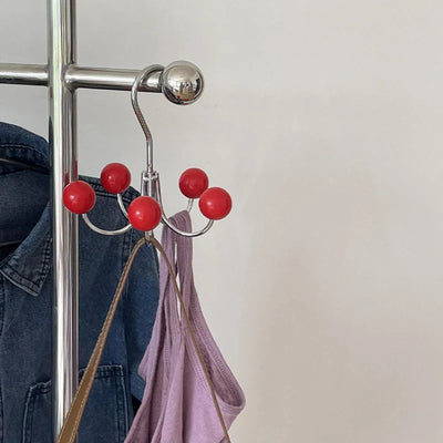 Wooden Ball Hooks Rotating 5 Color Hanger