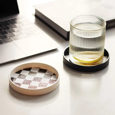 Plaid Cup Coaster - Checkerboard Drink Mat Pad
