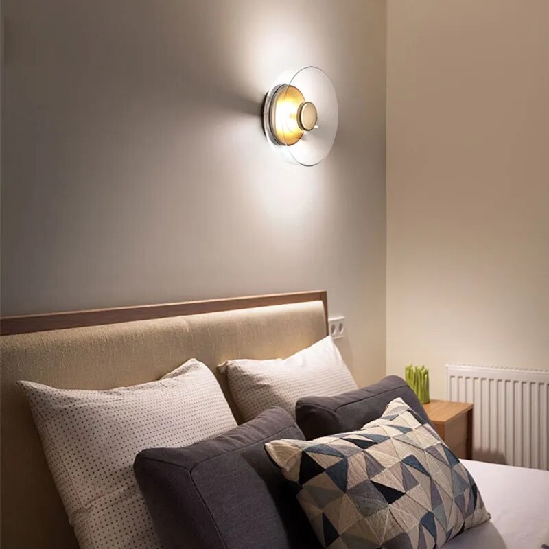 Glass Bowl Wall Lamp | Minimalist Warm White Wall Light