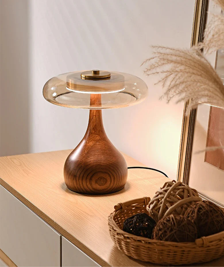 Copper Wood Desk Lamp – Modern LED Table Light