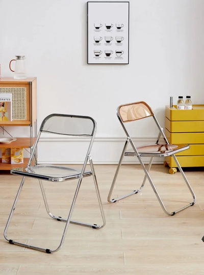 Foldable Acrylic Chair - Transparent Dining Seat
