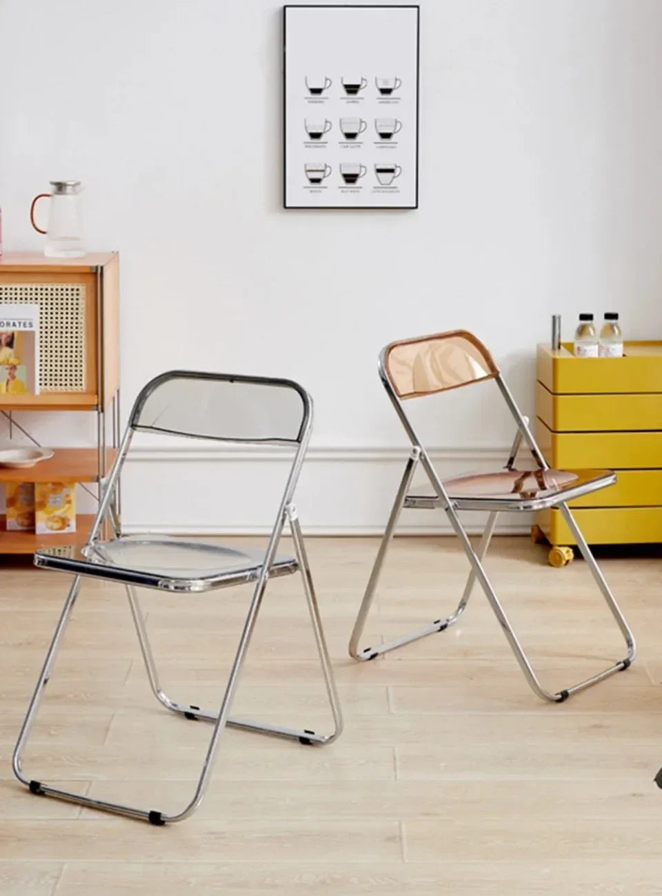 Foldable Acrylic Chair - Transparent Dining Seat