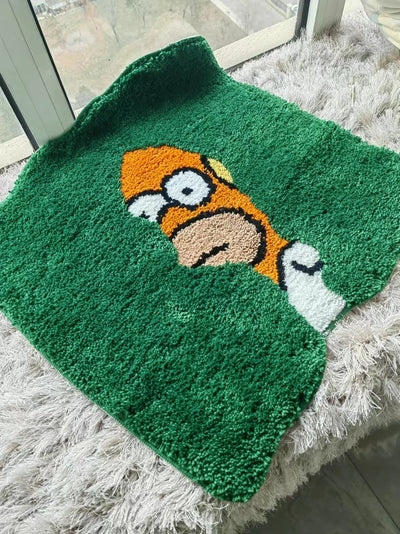 Green Plush Bedroom Mat - Soft Cozy Rug 9.2x17"