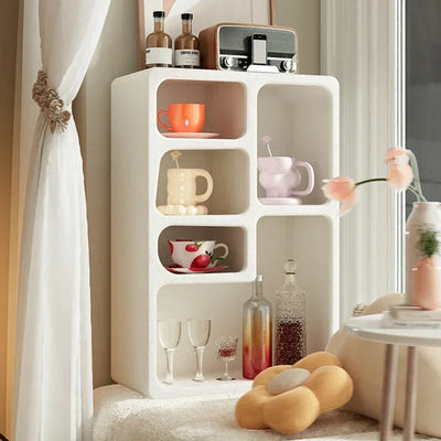 Nordic Cabinet Nightstand - Wooden Side Table With Irregular Shelf Design