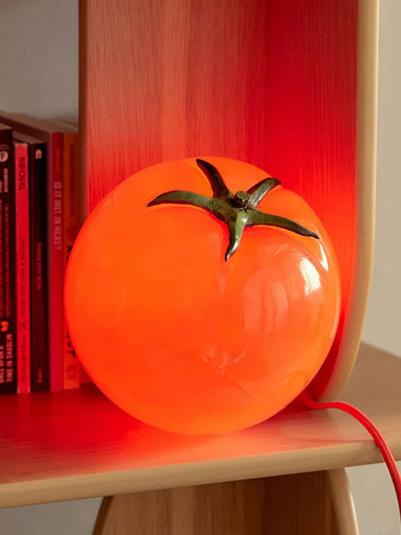 Red Tomato Table Lamp - Playful Desk & Nightstand Light