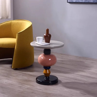Modular Side Table - Color Stack Pedestal Design