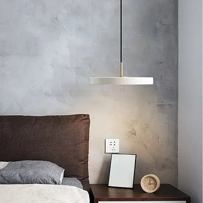 Remote Control Pendant Light - Modern Round Plate Ceiling Fixture