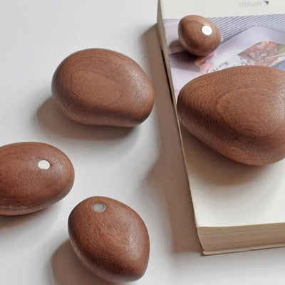 Magnetic Balance Stone Solid Wood Sculpture - Modern Home Decor