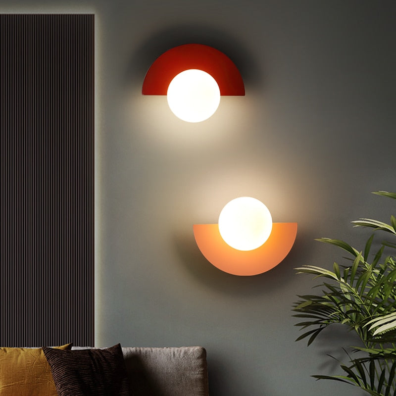 Nordic Glass Wall Lamp - Modern Ball Design LED Fixture