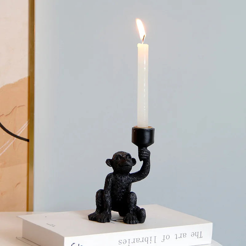 Monkey Candle Holder – Resin Decorative Decor