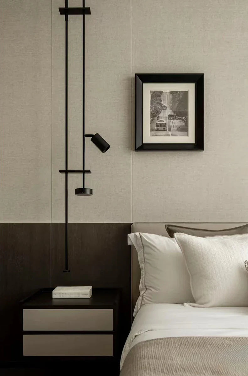 Black Metal Ceiling Lamp – Adjustable Spotlights & Shelf