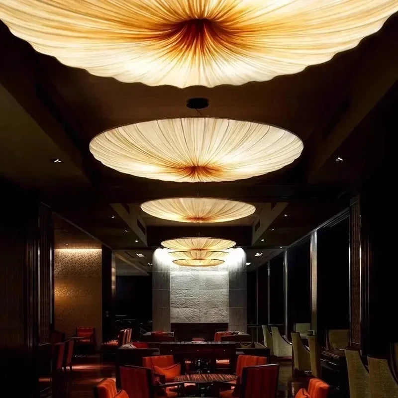 Fabric Pendant Chandelier – Japanese Wabi-Sabi Lighting Fixture