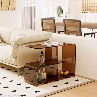 Acrylic Side Table – Retro Double Round Edge