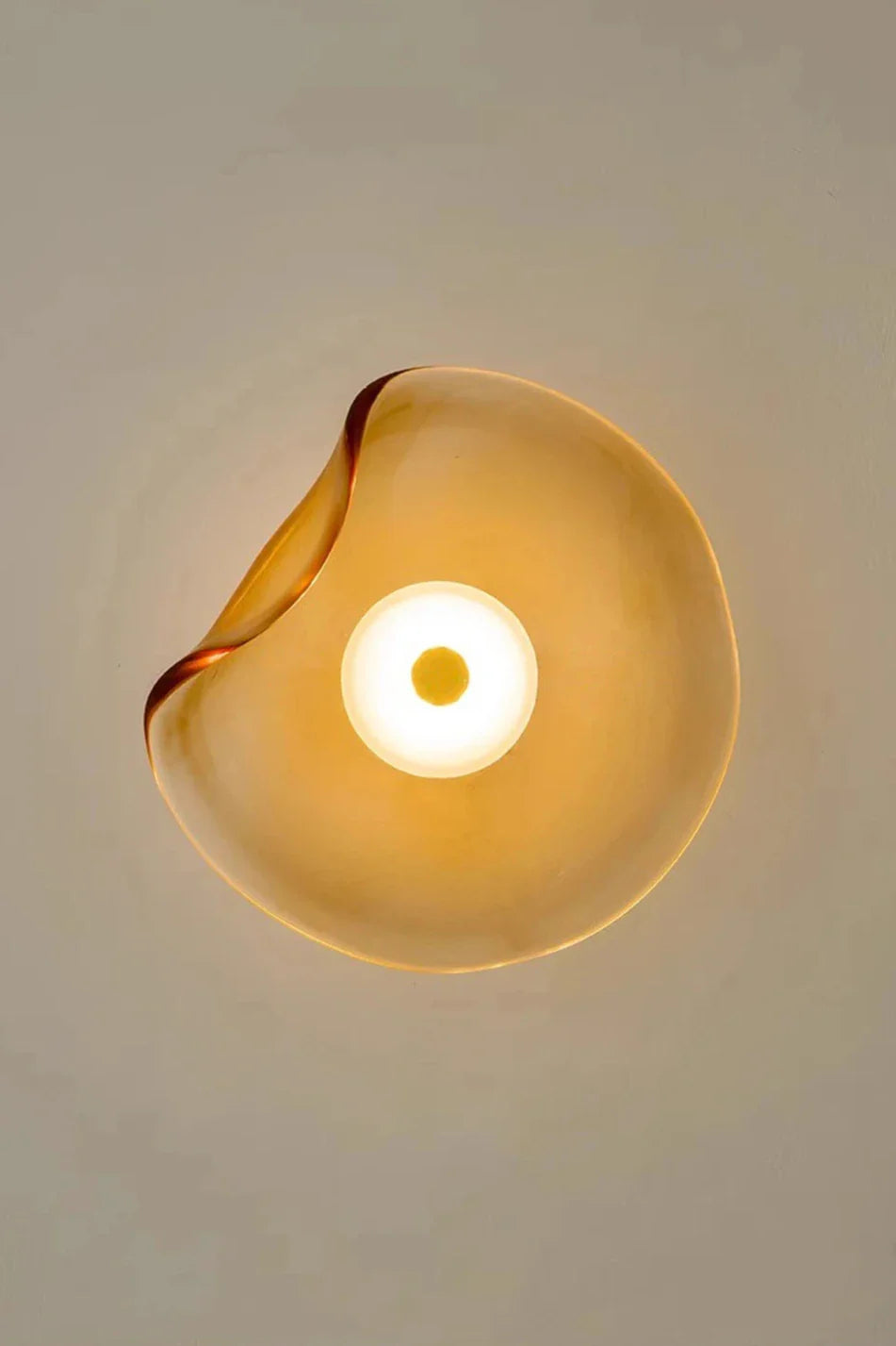 Minimalist Glass Wall Lamp - Bent Glass Fixture, LED Ambient Light