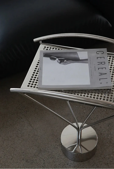 Stainless Steel Side Table - Arc Sculptural Accent