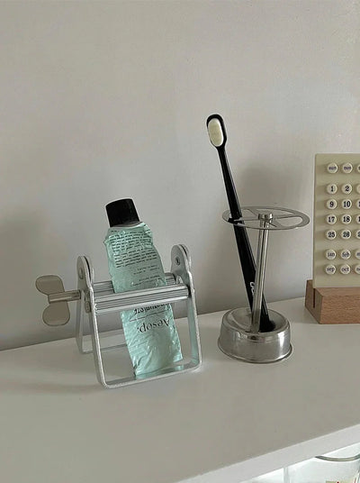 Stainless Steel Toothbrush Stand - Vintage Bathroom Organizer