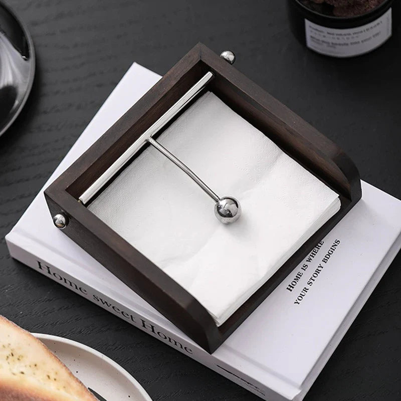 Wooden Napkin Holder | Contemporary Ball Design Accessory