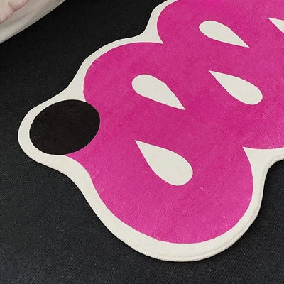Pink Wave Area Rug - Modern Polyester Carpet