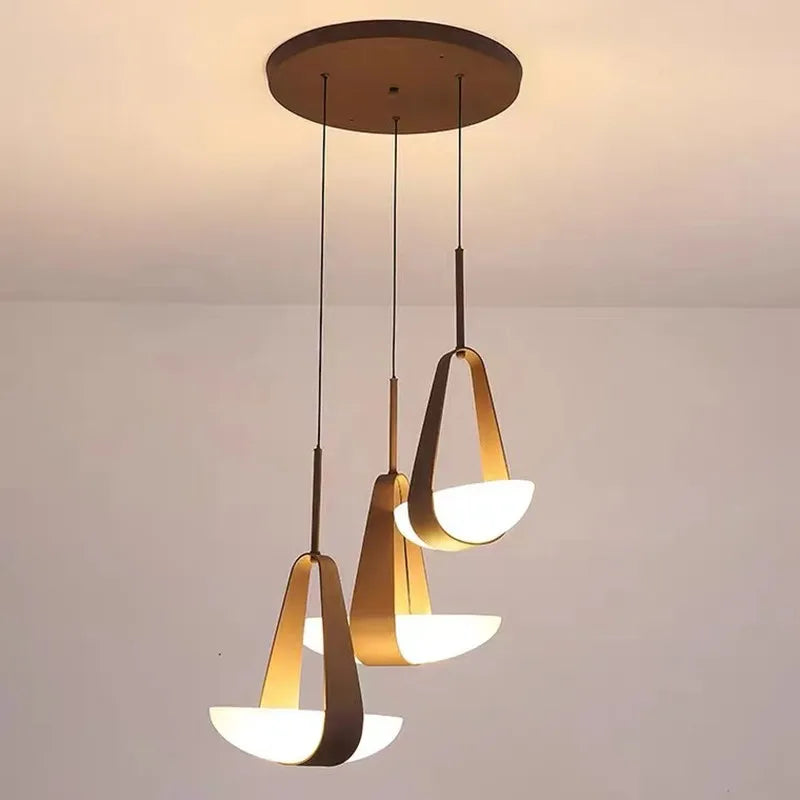 Floating Leather Chandelier – Modern Ceiling Light with Warm