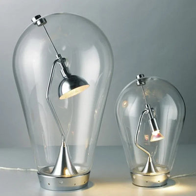 Blown Glass Table Lamp - Chrome Modern Glass Lamp