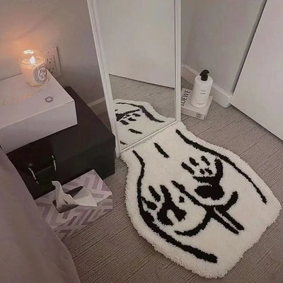 Hand Crafted Rug | Polyester Acrylic, Cute Bathroom Mat