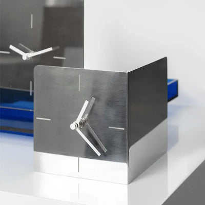 Stainless Steel Table Clock - Functional Industrial Piece