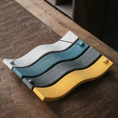 Ceramic Incense Holder - Wave Design Burner
