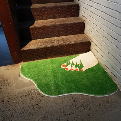 Corner Grass Rug – Soft Plush Floor Mat for Cozy Decor