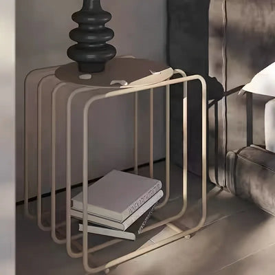 Round Metal Side Table – Wire Frame Rack, Modern Minimalist Accent