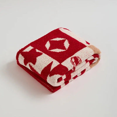 Knitted Throw Blanket – Cozy Holiday Throw, Soft Polyester Knit