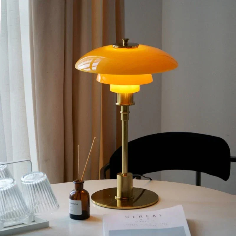 Layered Led Table Lamp | Modern Desk Light with E27 Bulbs