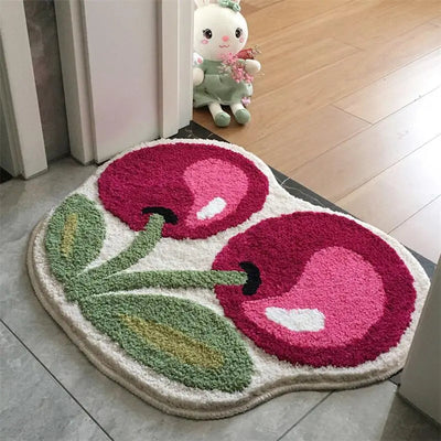 Wild Cherry Bath Mat – Soft Absorbent Bathroom Floor Mat