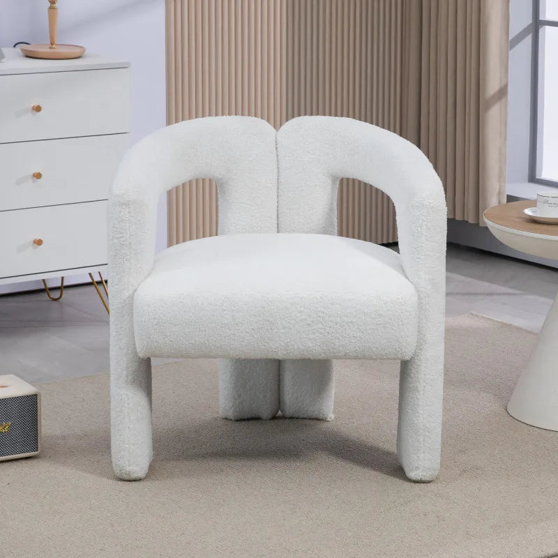 Teddy Fabric Lounge Chair - Open Back Modern Accent Seat