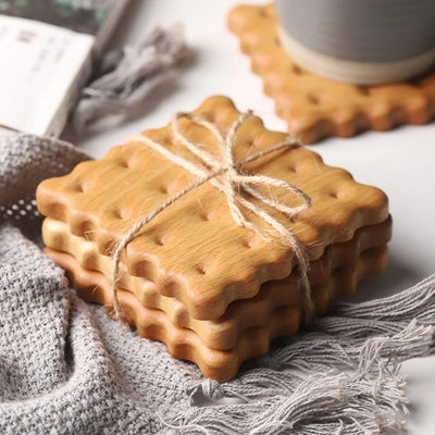 Wooden Cookie Coaster - Natural Heat Resistant Drink Mat