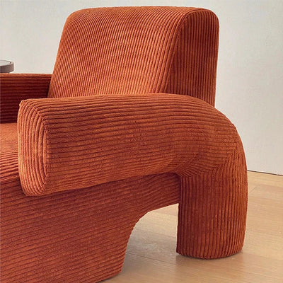 Corduroy Lounge Couch - Solid Wood Danish Sofa