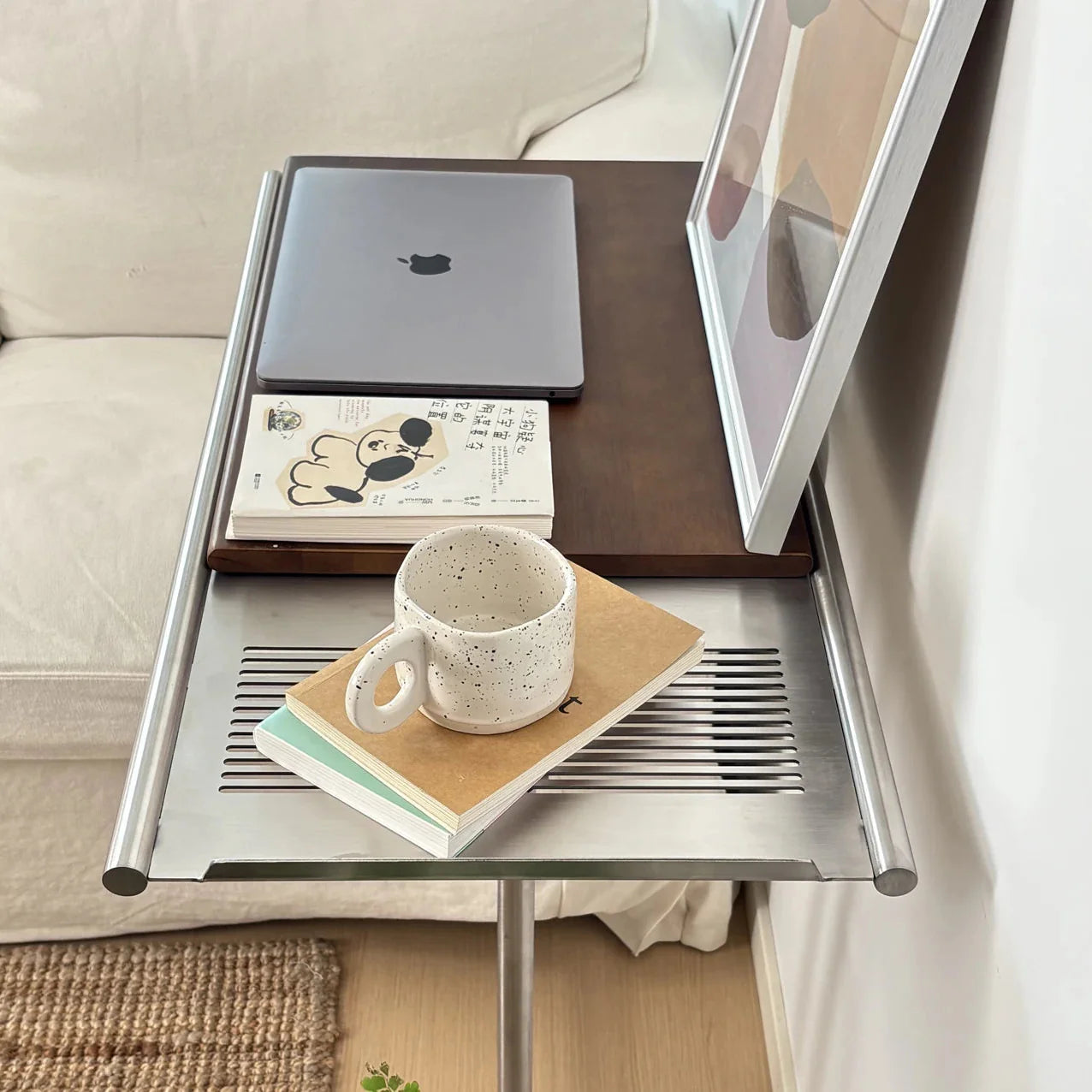 Mid-Century Laptop Table | Solid Wood Compact Work Table