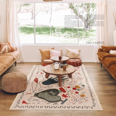 Colorful Graffiti Rug – Bold French Style Floor Covering
