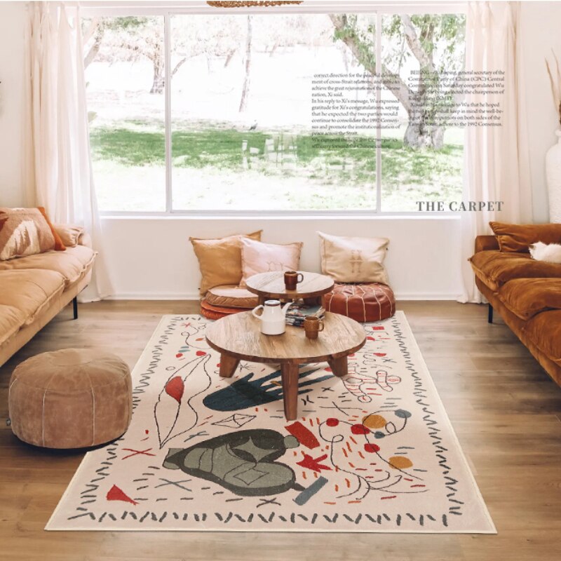 Colorful Graffiti Rug – Bold French Style Floor Covering
