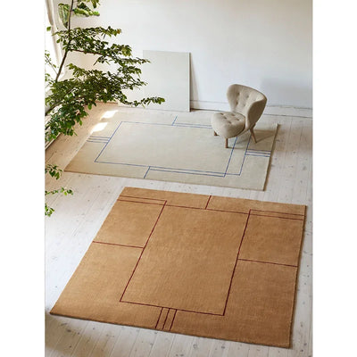 Retro Stripe Rug - French Abstract Carpet Mat