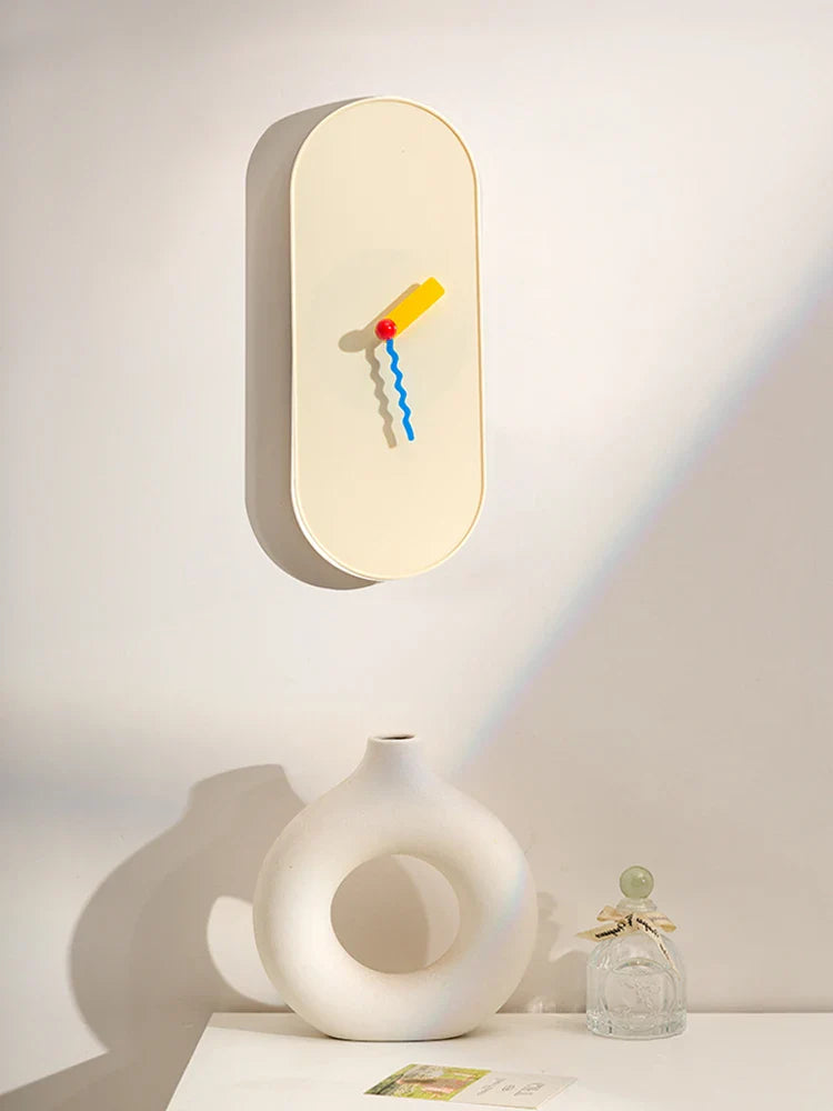 Minimalist Wall Clock | Stylish Oval Quartz Decor 12x30cm