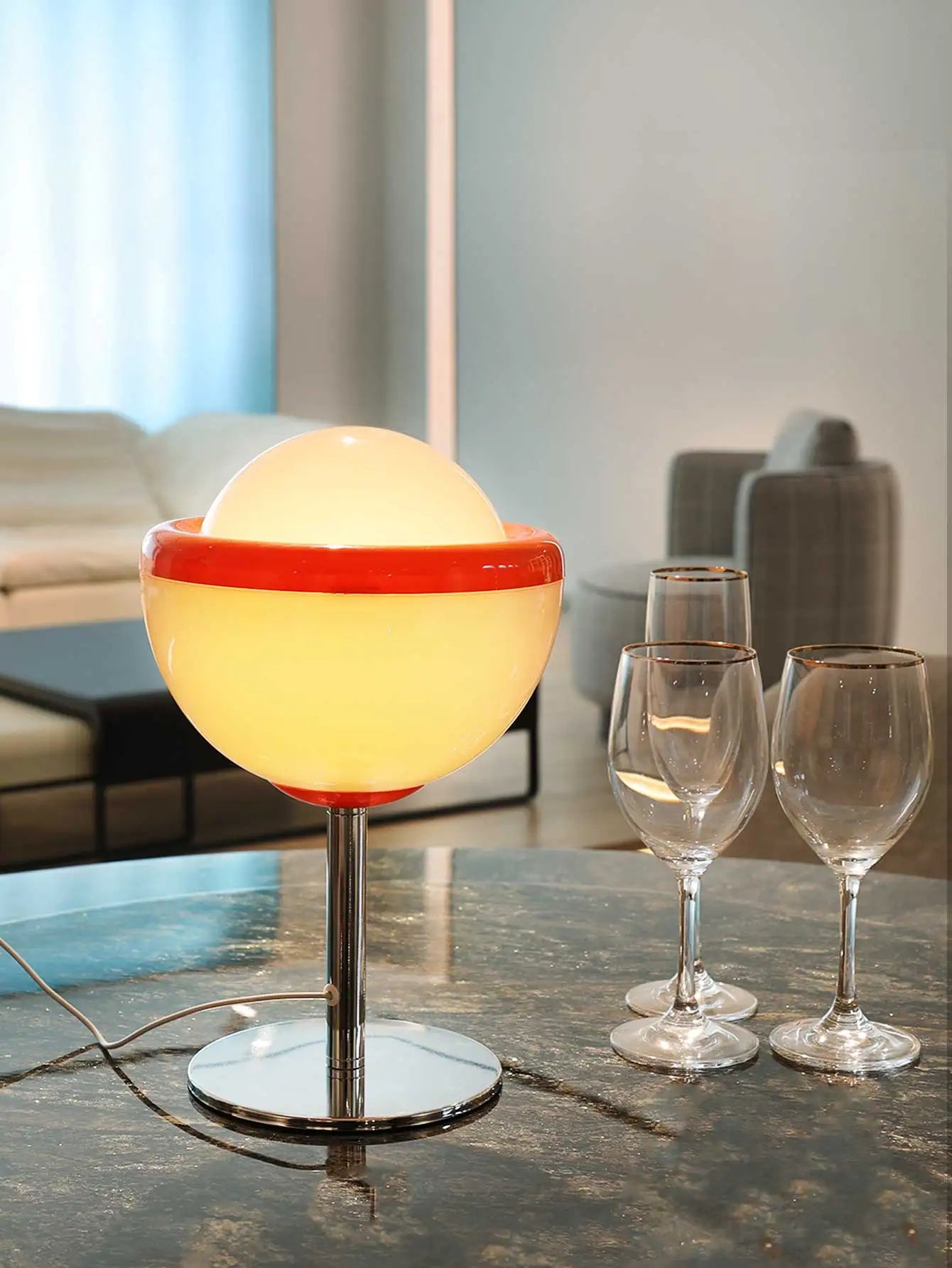 Retro Wine Glass Lamp - Vintage Table Light with USB Power
