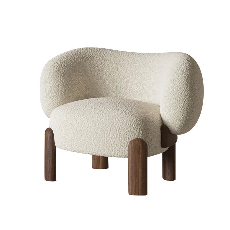 Nordic Lounge Chair - Solid Wood Fabric Sofa