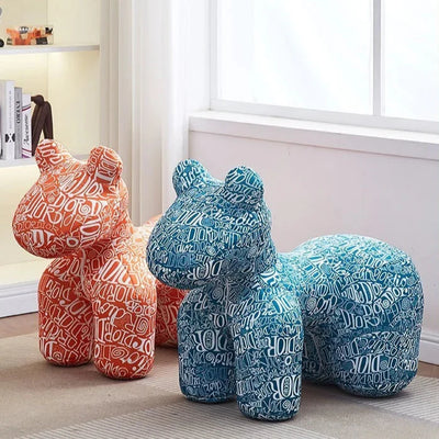 Pony Accent Stool – Patterned Foam Padded Seat