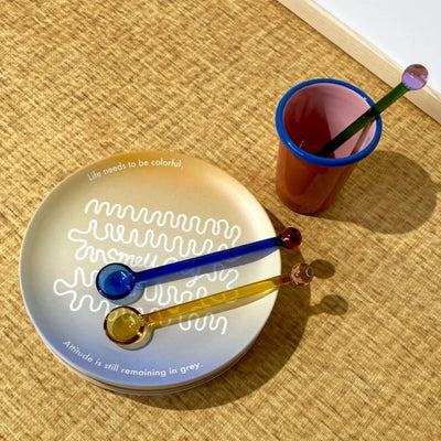 Colored Glass Spoon – Glass Stirring Bar, Precise Drink Stirrer