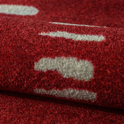 Retro Area Rug – Abstract Pattern Red Carpet