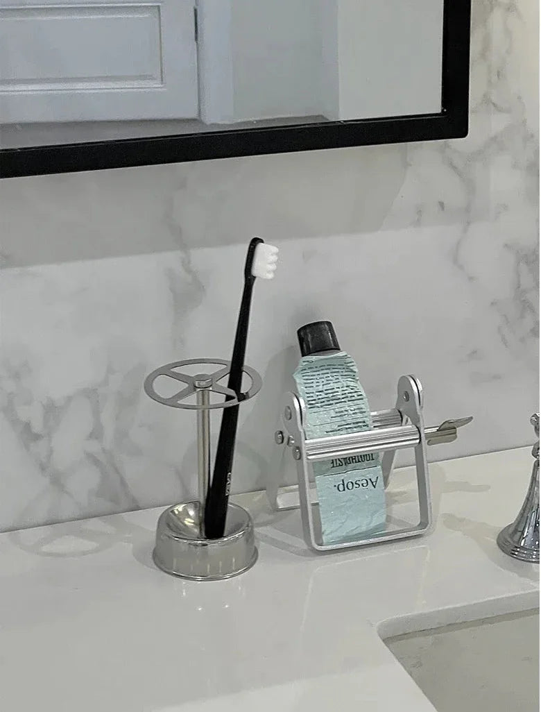 Stainless Steel Toothbrush Stand - Vintage Bathroom Organizer