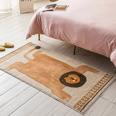 Funny Face Art Rug - Lion Leopard Animal Print Mat